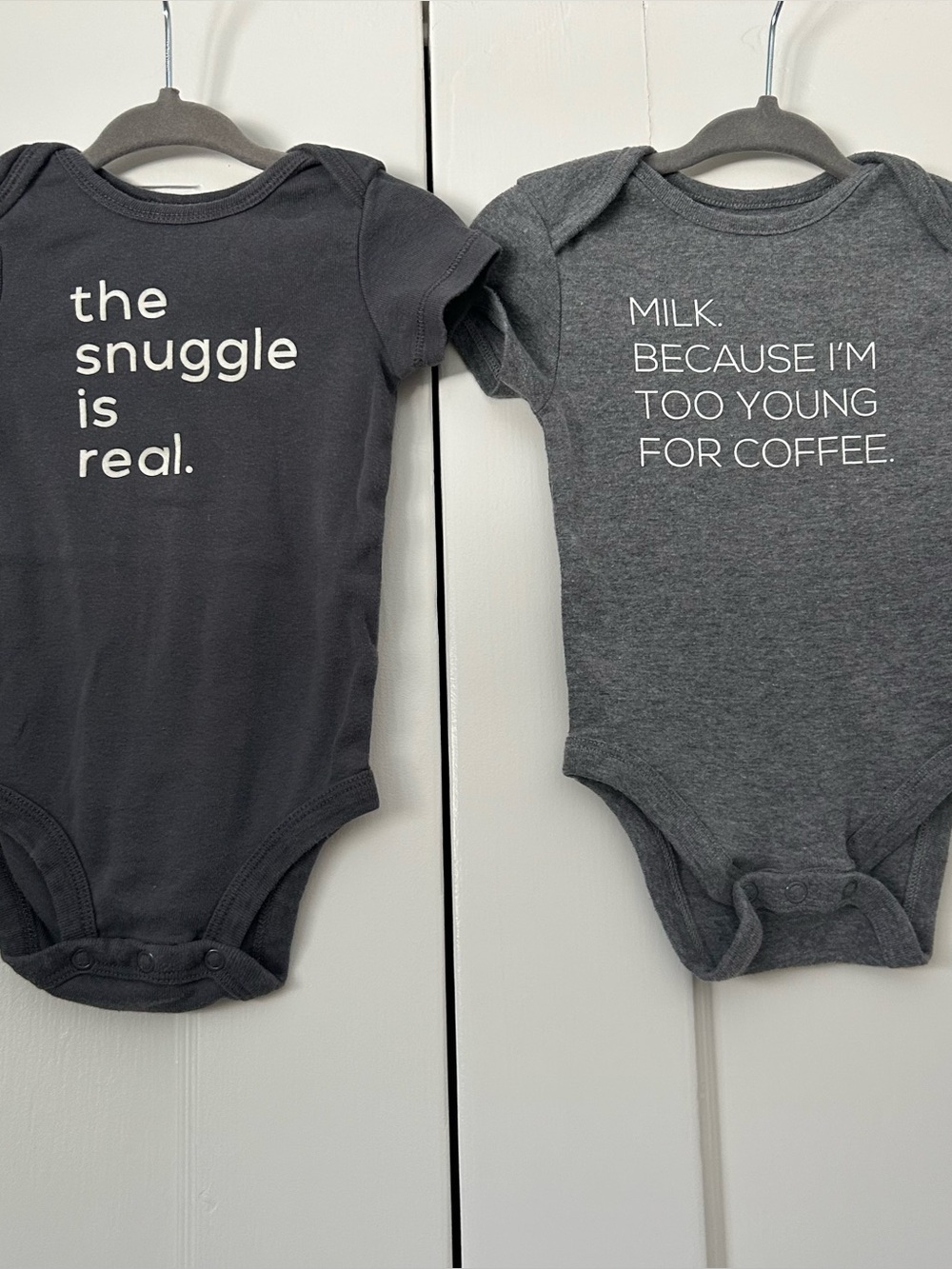 Baby Bodysuit Set Size 6 Months Gender Neutral Grey - The Snuggle is Real